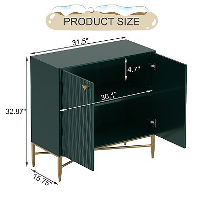 Clihome 32 Inch 2 Door Storage Sideboard
