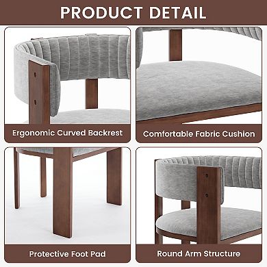 Clihome Curved Design Wooden Dining Chair (Set of 2)