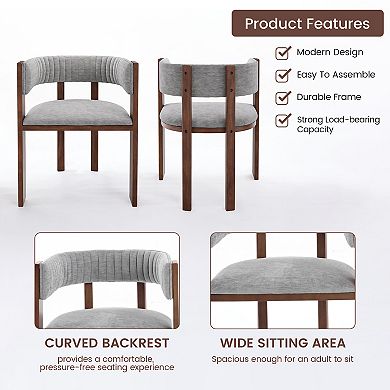 Clihome Curved Design Wooden Dining Chair (Set of 2)