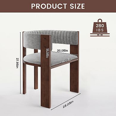 Clihome Curved Design Wooden Dining Chair (Set of 2)