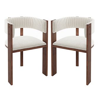 Clihome Curved Design Wooden Dining Chair (Set of 2)