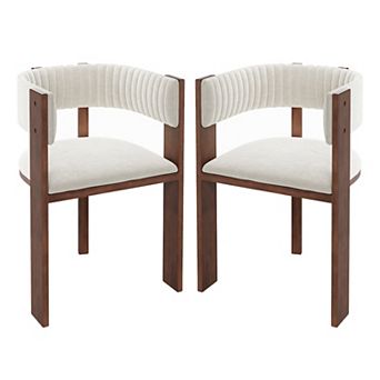 Clihome Curved Design Wooden Dining Chair (Set of 2)