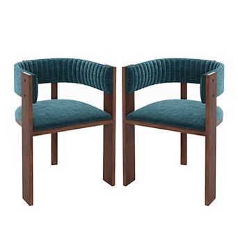 Clihome Curved Design Wooden Dining Chair (Set of 2)