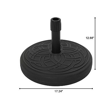 Clihome 10ft Hawaiian Style LED Lights Tiki Umbrella Thatched Patio Umbrella with Base