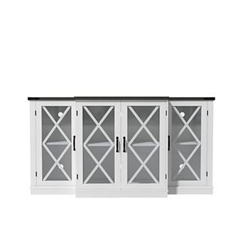 Clihome Farmhouse 63" TV Stand with Storage