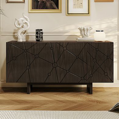 Clihome Modern MDF 4-Door Storage Sideboard