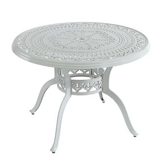 Clihome Large Round Patio Table with Umbrella Hole