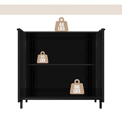 Clihome Modern High Gloss 2-Door Storage Sideboards