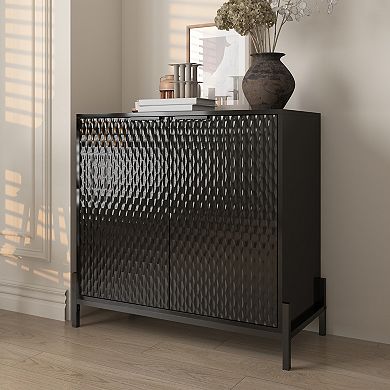 Clihome Modern High Gloss 2-Door Storage Sideboards
