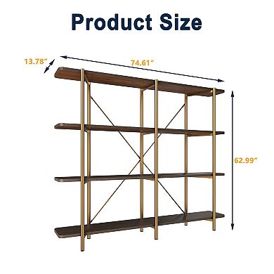 Clihome 4-tier Stainless Steel Storage Rack Bookcase