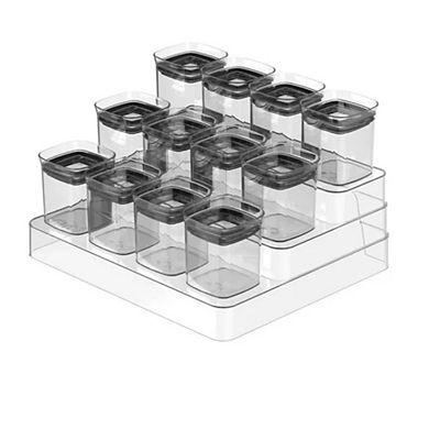 OU Spice Rack Organizer, 13pc 5oz Spice Containers 3 Tier Clear Spice Holder and Seasoning Organizer