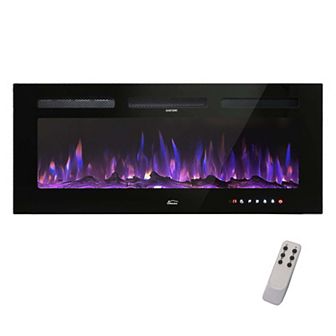 Clihome Recessed Electric Fireplace with Remote Control