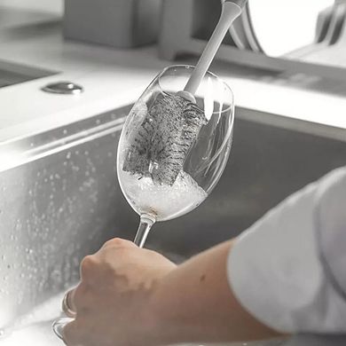 OU Bottle & Glass Brush Ergonomic, Scratch Free, Deep Cleaning of Cups, Bottles & Glasses