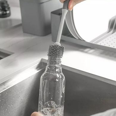 OU Bottle & Glass Brush Ergonomic, Scratch Free, Deep Cleaning of Cups, Bottles & Glasses