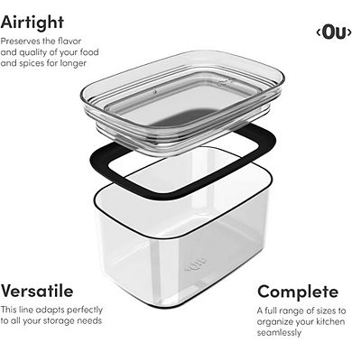 OU Airtight Food Storage Container 9.7cup, Clear Plastic Food Storage Container with Leak Proof Lid