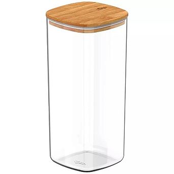 OU Airtight Food Storage Container 6.3 cup Plastic Stackable Kitchen Pantry Organizer w Bamboo Lid