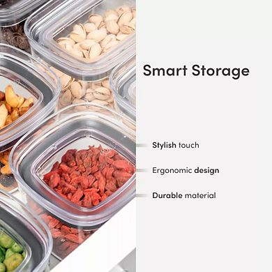 OU Airtight Food Storage Container, BPA Free Clear Plastic Storage Container with Leak Proof Lid