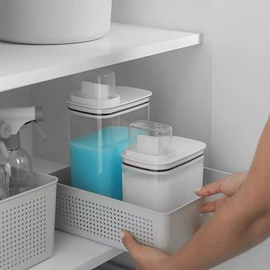 OU 50oz Laundry Detergent Dispenser w Measuring Cap, Liquid Laundry Soap Dispenser w Drip Return Lid