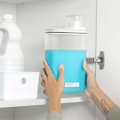 OU 78oz Laundry Detergent Dispenser w Measuring Cap, Fabric Softener Dispenser with Drip Return Lid