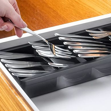 OU In-Drawer Silverware & Utensils Organizer, 5 Compartments Flatware Storage - 14.75" x 5.9"