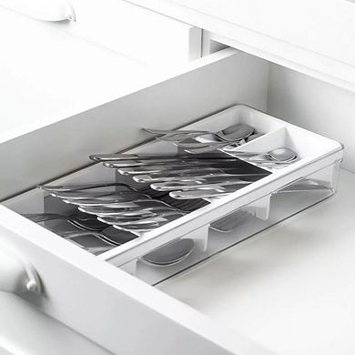 OU In-Drawer Silverware & Utensils Organizer, 5 Compartments Flatware Storage - 14.75" x 5.9"