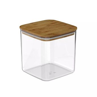 OU Airtight Food Storage Container 9.7 cup with Leak Proof Bamboo Lid, Plastic Food Storage Container