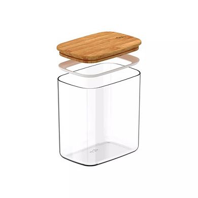 Airtight Food Storage Container 6.3cup w Leak Proof Bamboo Lid, Plastic Food Storage Container