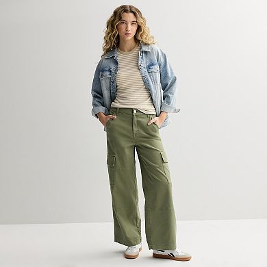 Juniors' SO® Mid Rise Pull-On Cargo Baggy Pants