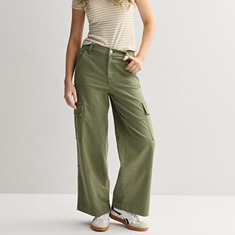 Juniors' SO® Mid Rise Pull-On Cargo Baggy Pants