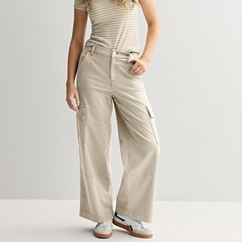 Juniors' SO® Mid Rise Pull-On Cargo Baggy Pants