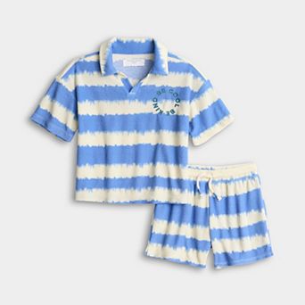 Toddler Grayson Threads Kids The Label Terry Cloth Polo & Shorts Set