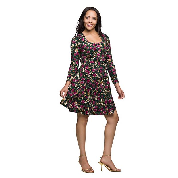 floral flare mini dress Jacquard Floral Mini Dress main image 1