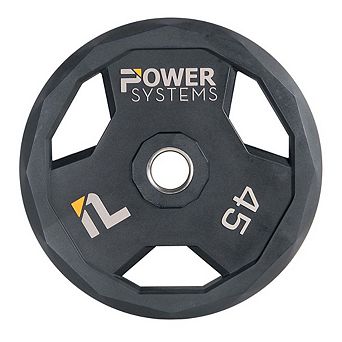 Power Systems Urethane Weight Plate (45 lb), Olympic Weight Plate with Durable Beveled Edges