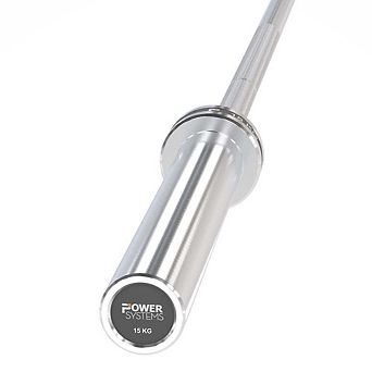 Power Systems 15kg Women's Olympic Barbell, 79" Stainless Steel Olympic Bar with 700 lbs Capacity