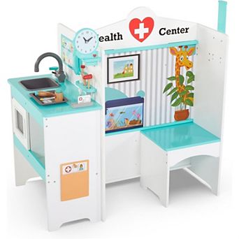 Lil’ Jumbl Wooden Doctor Playset, Pretend Medical Office Activity Center, Kids Doctor Set Realistic