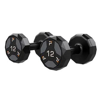 Power Systems 12 lb Urethane Cardio Dumbbells, Pair of Durable Fitness Dumbbells w/Ergomic Handles