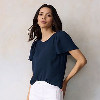 Women's LC Lauren Conrad Flutter Sleeve Blouse