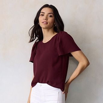 Women's LC Lauren Conrad Flutter Sleeve Blouse