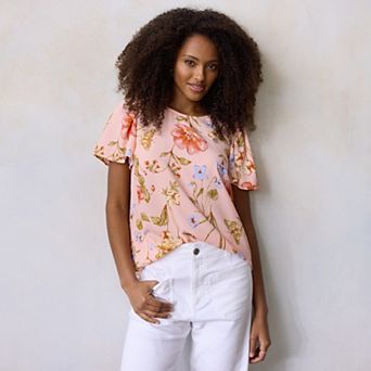 Women's LC Lauren Conrad Flutter Sleeve Blouse