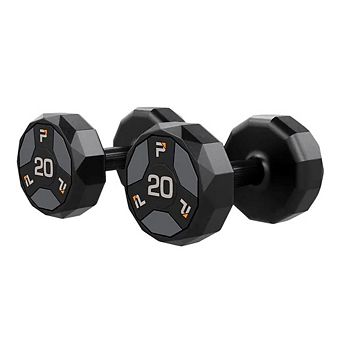 Power Systems 20 lb Urethane Cardio Dumbbells, Pair of Durable Fitness Dumbbells w/Ergomic Handles
