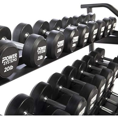 Power Systems ProStyle Round 15 lbs Rubber Dumbbell Set, Strength Training Weights
