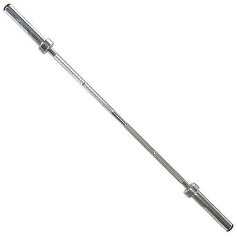 Power Systems Short Olympic Bar, 60" Steel Weightlifting Bar with 275 lb Capacity & 9.5" Sleeve