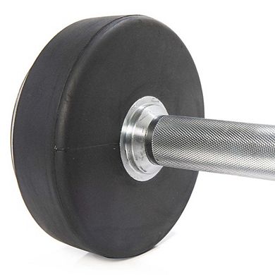 Power Systems ProStyle Round 50 lbs Rubber Dumbbell Set, Fitness Dumbbell Set