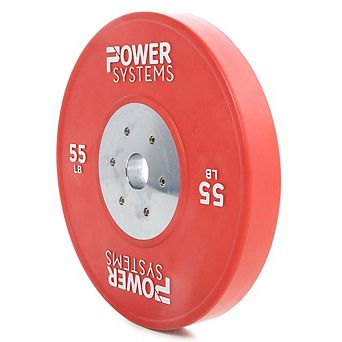 Power Systems 45 lb Rubber Training Bumper Plate, Durable Olympic Colored Weight Plate - Red