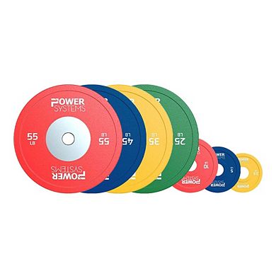 Power Systems 45 lb Rubber Training Bumper Plate, Durable Olympic Colored Weight Plate - Red