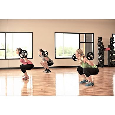 Power Systems Full Barbell Plate Set w/Hand Grips - Includes 35 Pounds of Starter Plates
