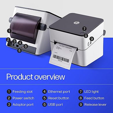 HP Direct Thermal Label Printer 300 DPI Fast, Industrial-Grade, Easy-to-Use with Ethernet Port.