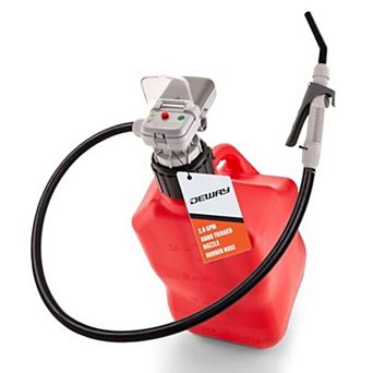 Deway Auto Fuel Transfer Pump w/ Nozzle, AA Battery Powered, 59" Hose, Adapters for Gas & Diesel