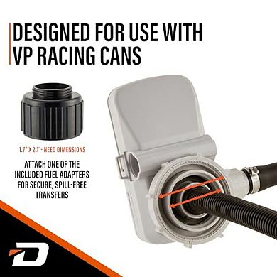 Deway Auto Fuel Transfer Pump w/ Nozzle, AA Battery Powered, 59" Hose, Adapters for Gas & Diesel