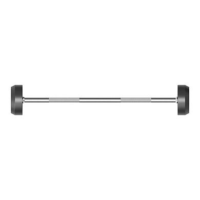 Power Systems Pro Style Rubber Fixed Straight Barbell - 50lbs Weighted Bar w/Ergonomic Handle